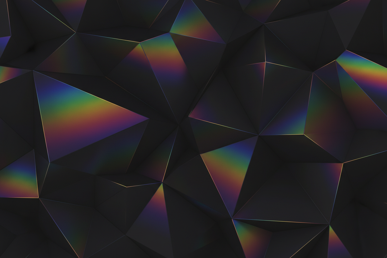 Geometric iridescent black background